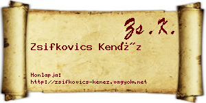 Zsifkovics Kenéz névjegykártya